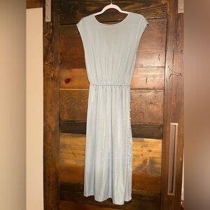 Vintage 1970s Sue Brett for Sakowitz Blue Low Back Slip Dress